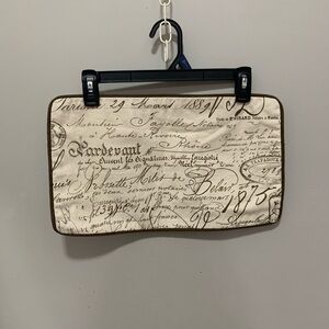 Hand Crafted Script Pillow - Cream and Brown